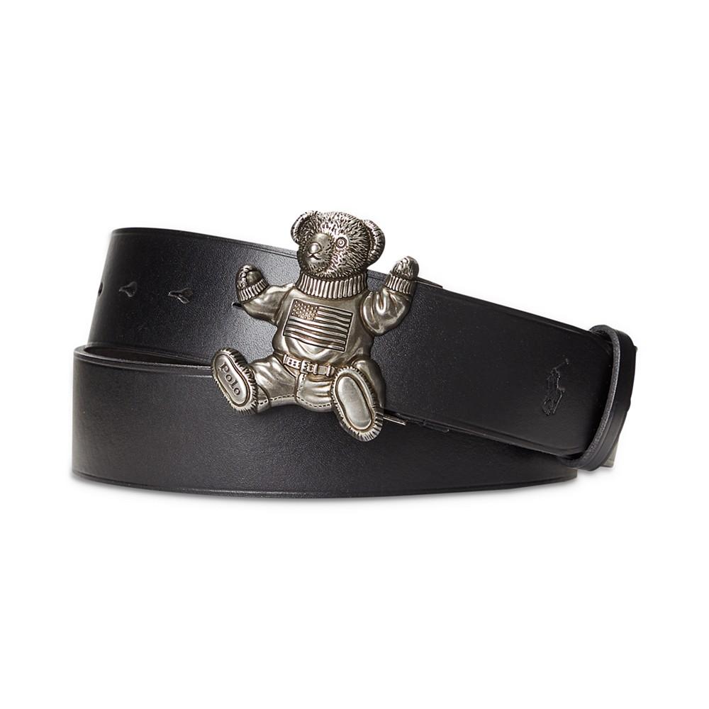 Men's Polo Bear Leather Belt商品第1张图片规格展示