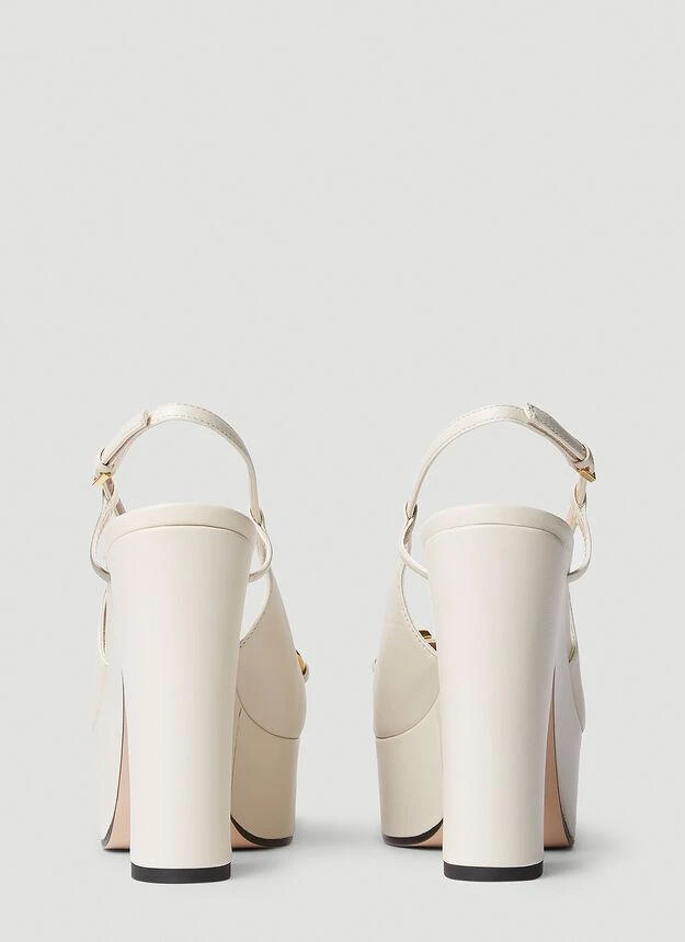 商品Gucci|Horsebit High Heel Shoes in Cream,价格¥8584,第4张图片详细描述