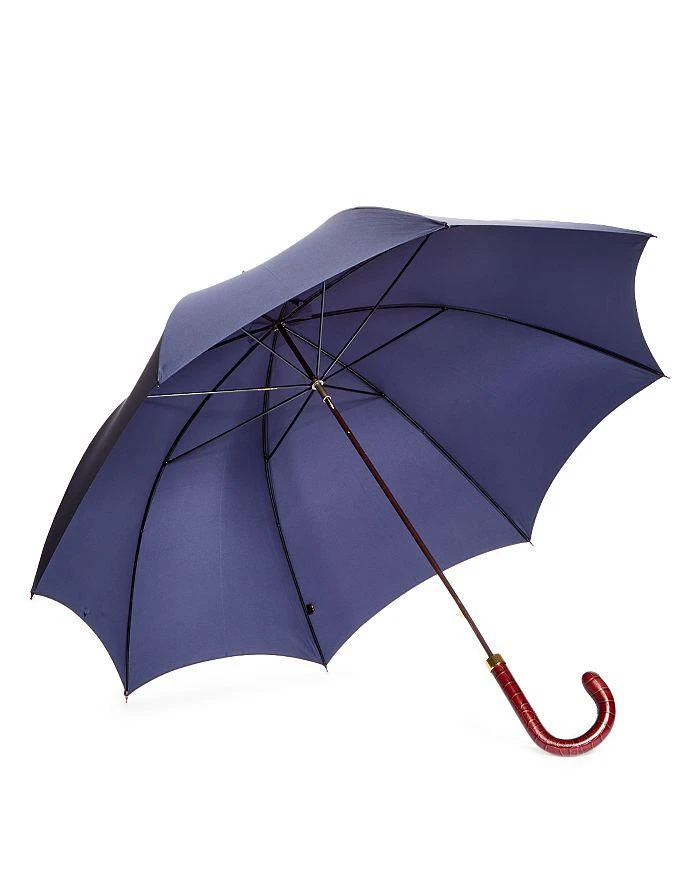 商品Fox Umbrellas|GT7 Croc Print Leather Handle Umbrella,价格¥1645,第1张图片