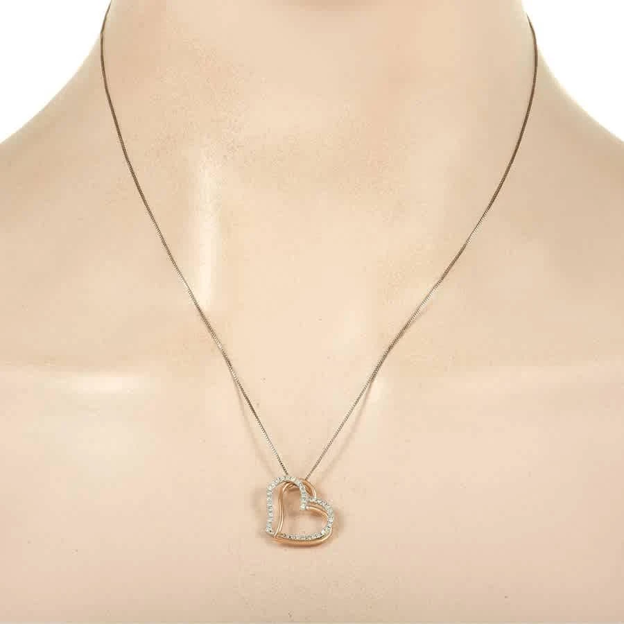商品LB Exclusive|14K White and Rose Gold 0.25 ct Diamond Heart Necklace,价格¥3156,第2张图片详细描述