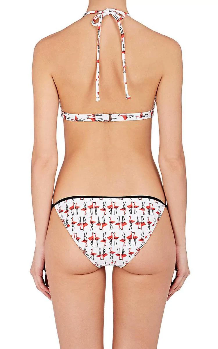 商品Milly|Flamingo-Print Halter Bikini Top,价格¥510,第2张图片详细描述