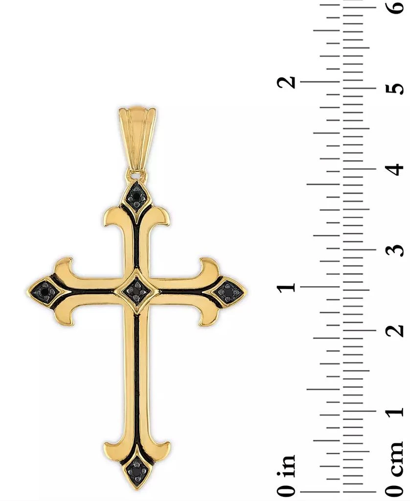 商品Esquire Men's Jewelry|Black Cubic Zirconia Cross Pendant in 14k Gold-Plated Sterling Silver, Created for Macy's,价格¥717,第3张图片详细描述