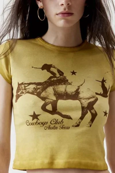 商品Urban Outfitters|Cowboys Club Washed Shrunken Baby Tee,价格¥113,第3张图片详细描述