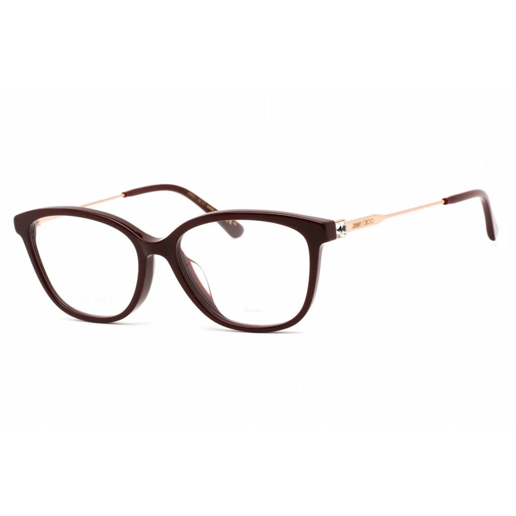 商品Jimmy Choo|Jimmy Choo Women's Eyeglasses - Cat Eye Burgundy Acetate/Metal Frame | JC325/F 0LHF 00,价格¥461,第1张图片