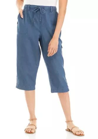 商品Gloria Vanderbilt|Vanderbilt Womens Chambray Capri Pants,价格¥221,第1张图片