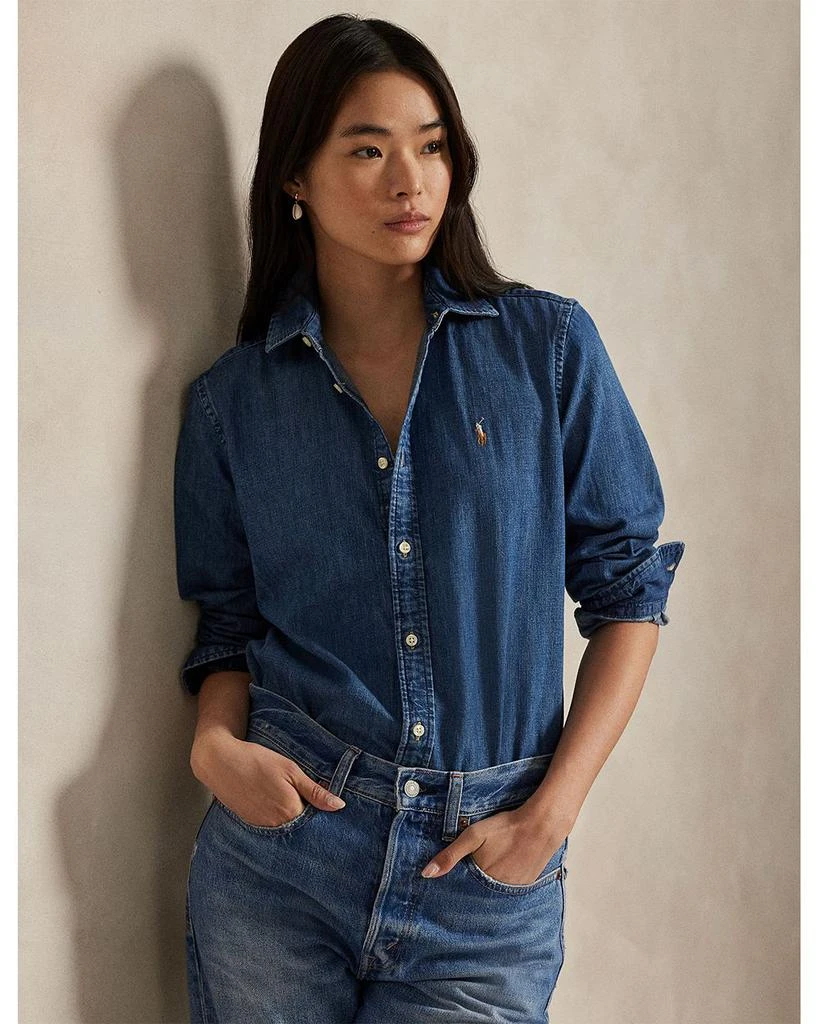 女式 牛仔纽扣衬衫 商品