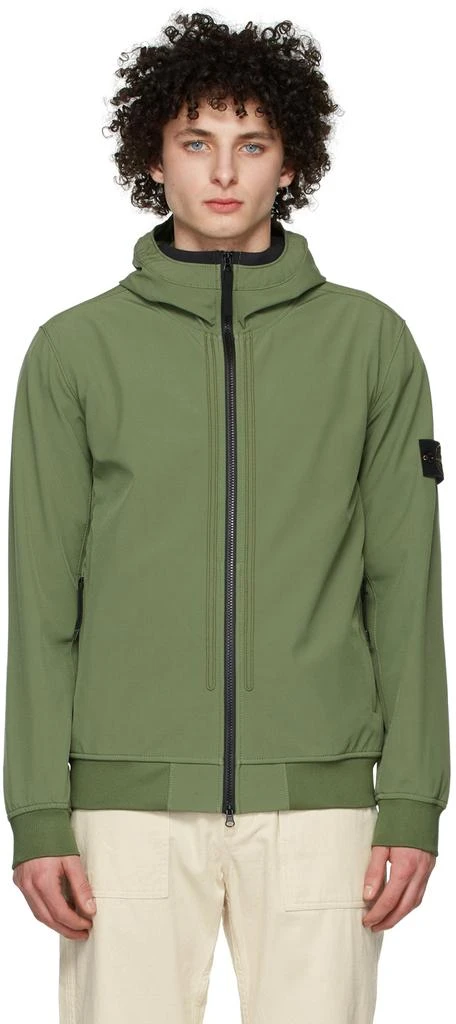商品Stone Island|Green Soft Shell Jacket,价格¥3031,第1张图片