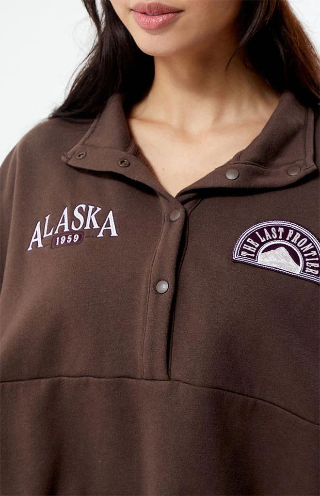 商品PacSun|Alaska Half Snap Cropped Sweatshirt,价格¥216,第2张图片详细描述