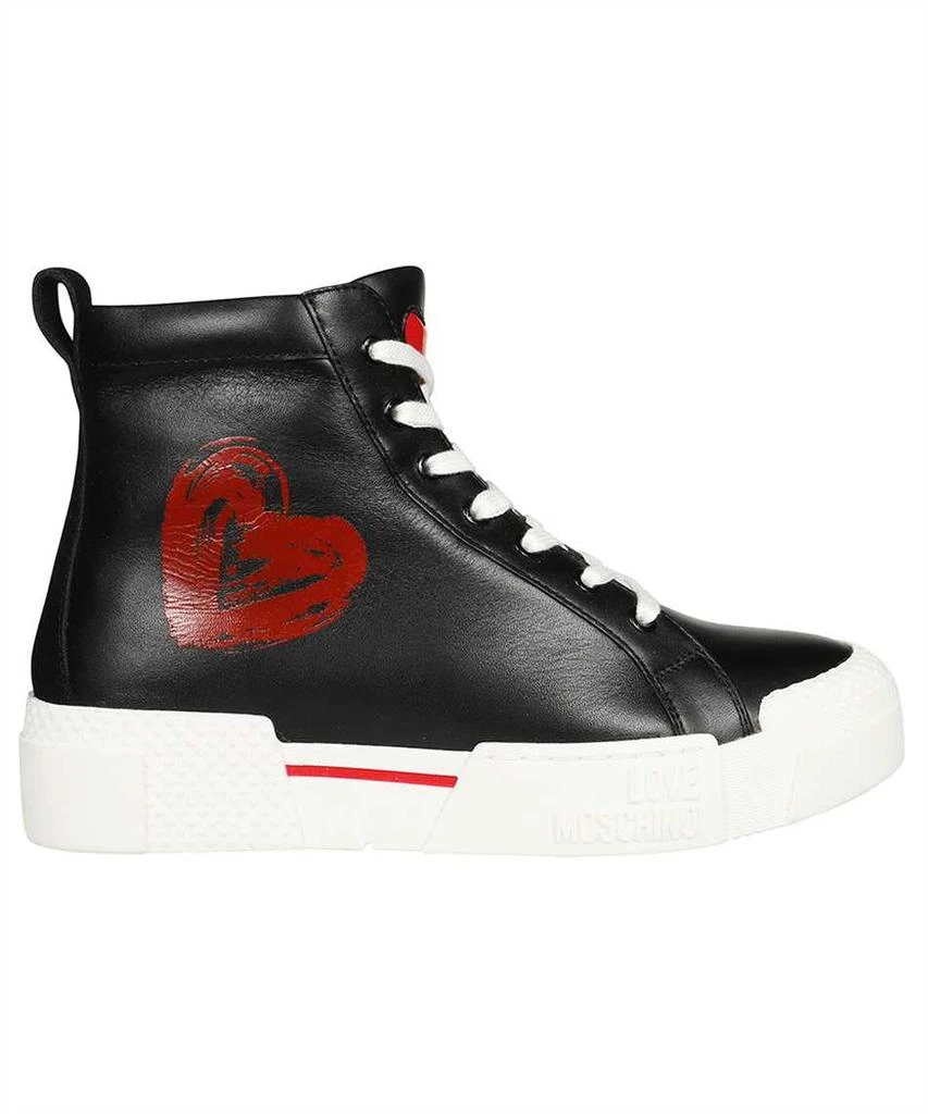 商品Love Moschino|LOVE MOSCHINO BRUSHSTROKE HEART NAPPA LEATHER HIGH Sneakers,价格¥1626,第1张图片