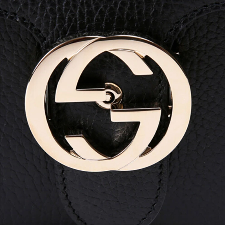 商品[国内直发] Gucci|古驰 双G链条肩带荔枝纹 牛皮 邮差包风琴包单肩斜挎包 小号 女款 黑色,价格¥7306,第7张图片详细描述