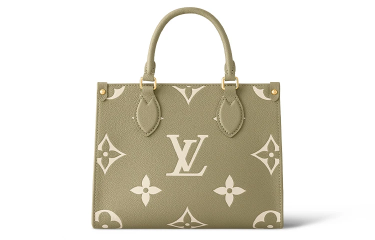 商品[国内直发] Louis Vuitton|ONTHEGO PM 图案压花钩扣开合压花 粒面牛皮 托特包Tote包购物袋单肩斜挎手提包 小号 女款 浅卡其色/奶油色,价格¥25728,第4张图片详细描述
