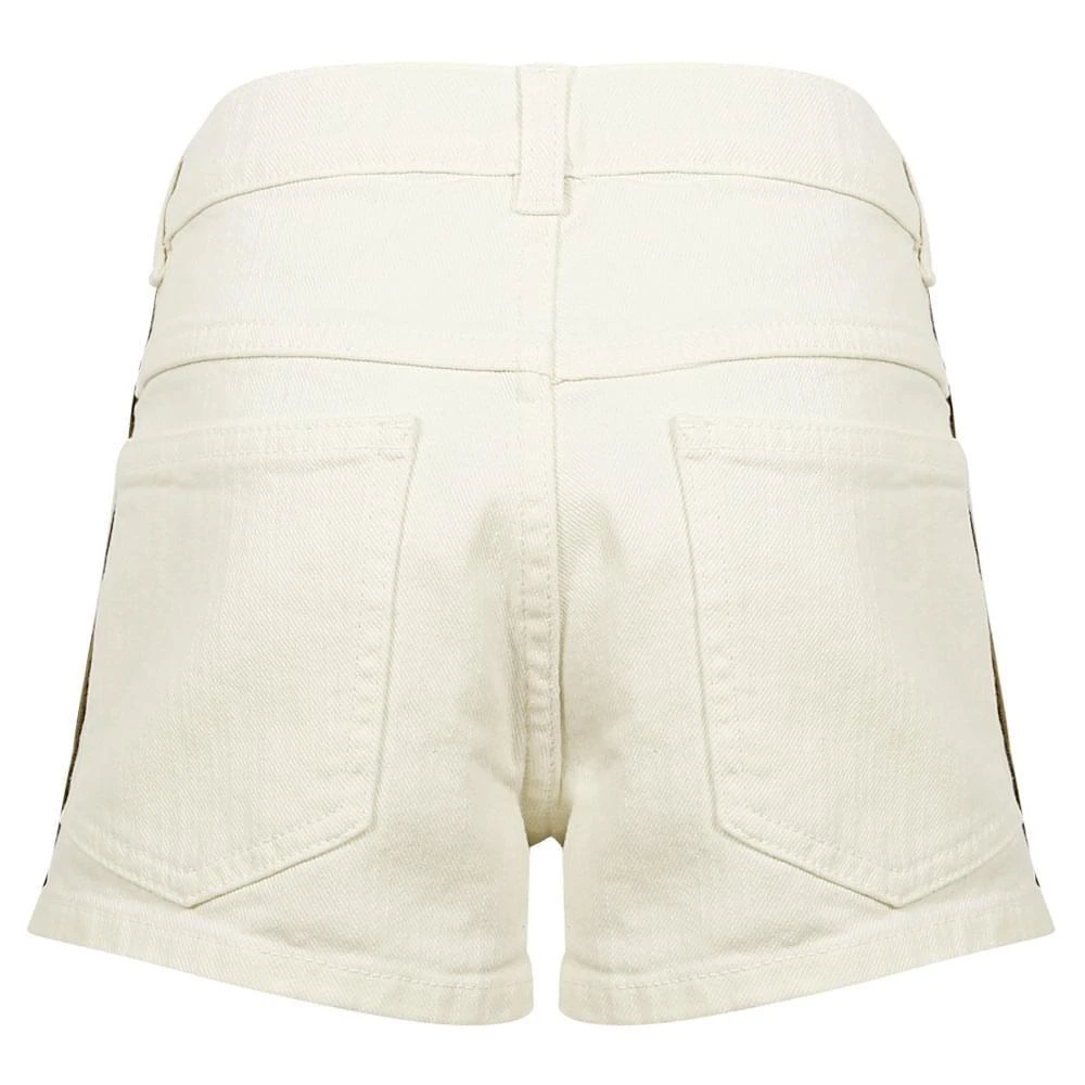 商品Fendi|White Denim Logo Tape Shorts,价格¥1176,第5张图片详细描述