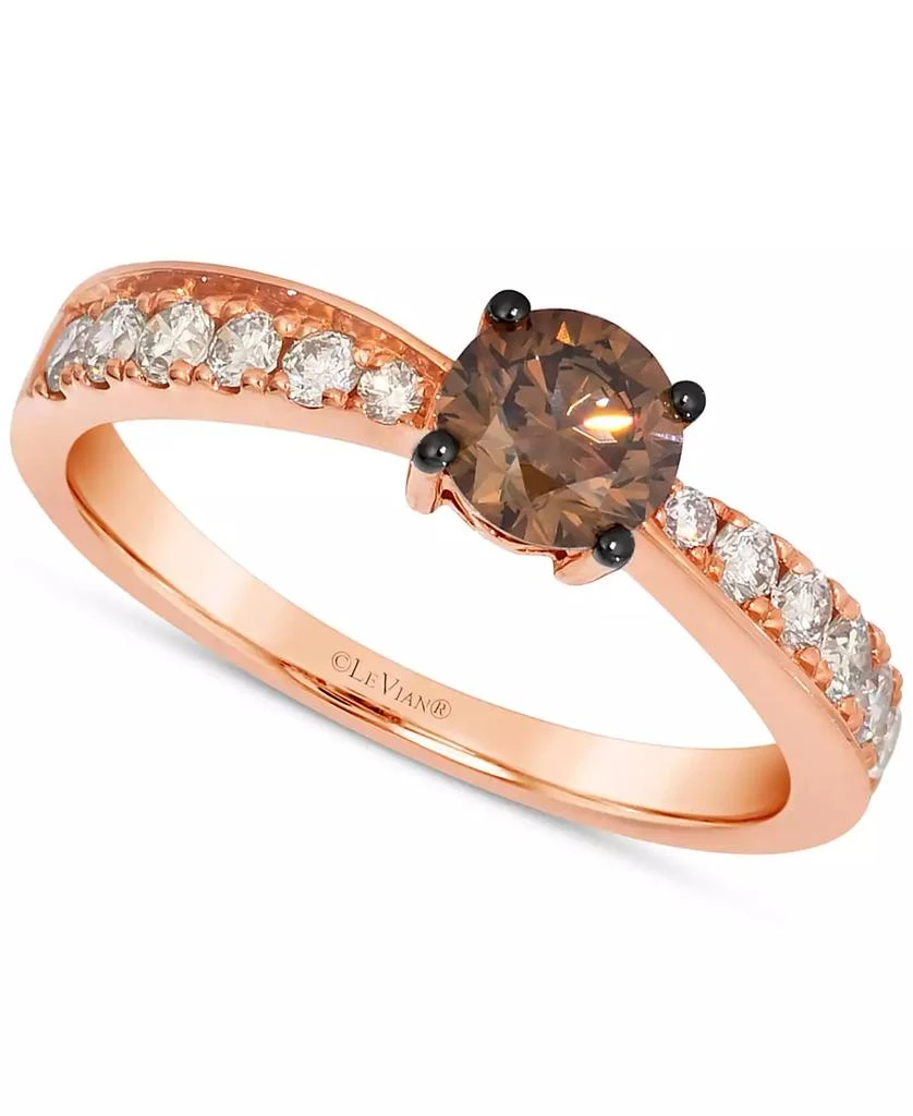 商品Le Vian|Chocolate Diamond & Nude Diamond Ring (7/8 ct. t.w.) in 14k Rose Gold,价格¥13454,第1张图片