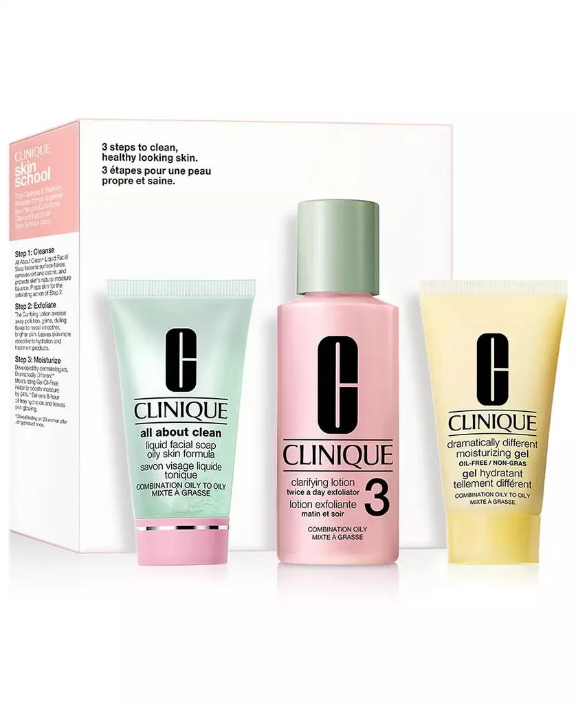 商品Clinique|3-Pc. Skin School Supplies Cleanse & Refresh Set - Combination Oily,价格¥135,第1张图片