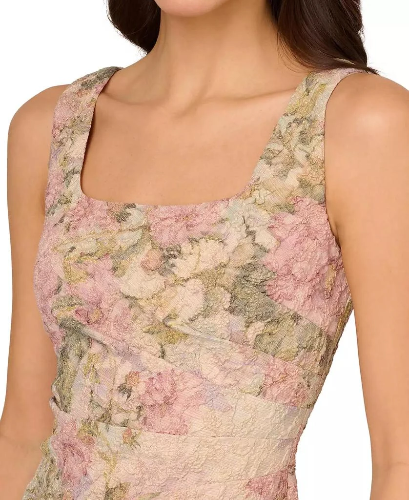 商品Adrianna Papell|Women's Floral Matelasse Square-Neck Dress,价格¥528,第3张图片详细描述