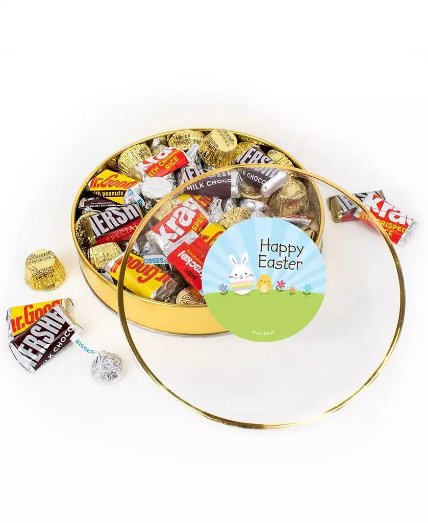 商品Just Candy|Easter Chocolate Gift Tin - Plastic Tin with Candy Hershey's Kisses, Hershey's Miniatures & Reese's Peanut Butter Cups, 67 Pieces,价格¥283,第1张图片