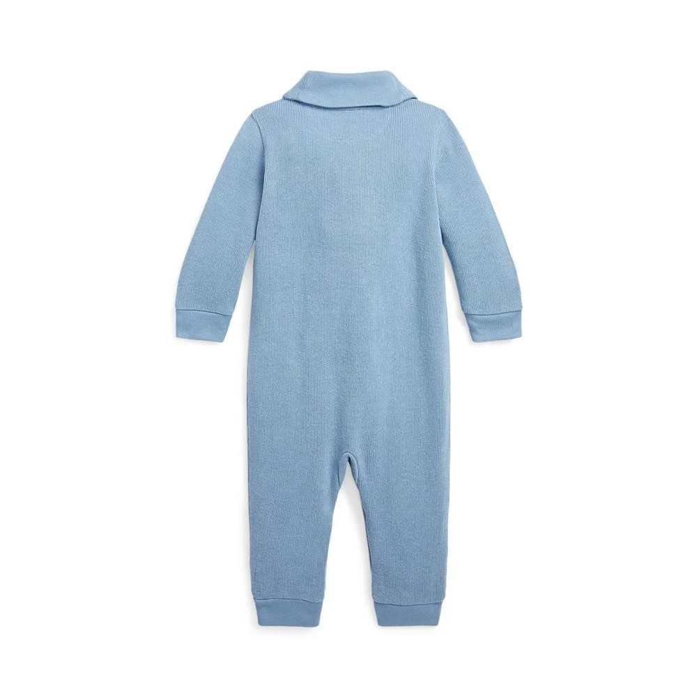 商品Ralph Lauren|Baby Boys French Rib Cotton Shawl Collar Coverall One Piece,价格¥376,第3张图片详细描述