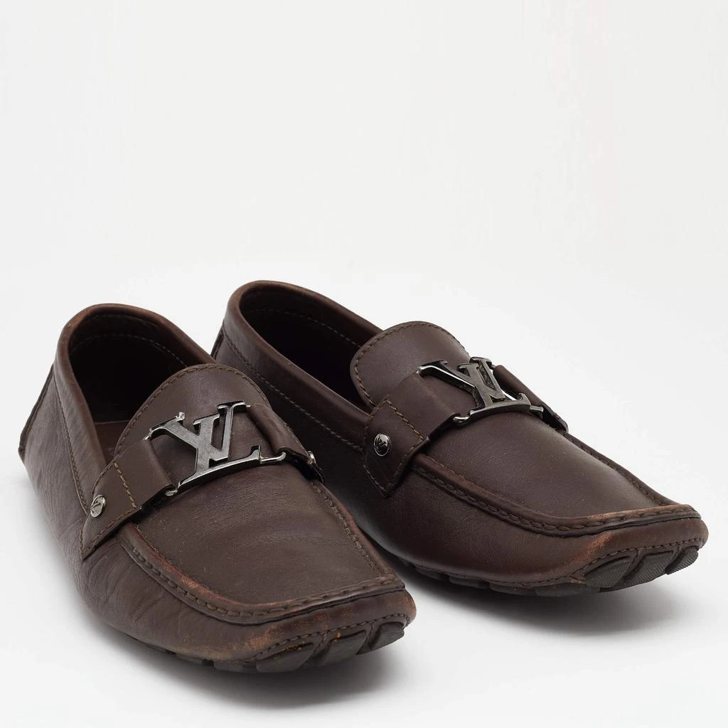 商品[二手商品] Louis Vuitton|Louis Vuitton Brown Leather Hockenheim Slip On Loafers Size 43.5,价格¥1119,第4张图片详细描述