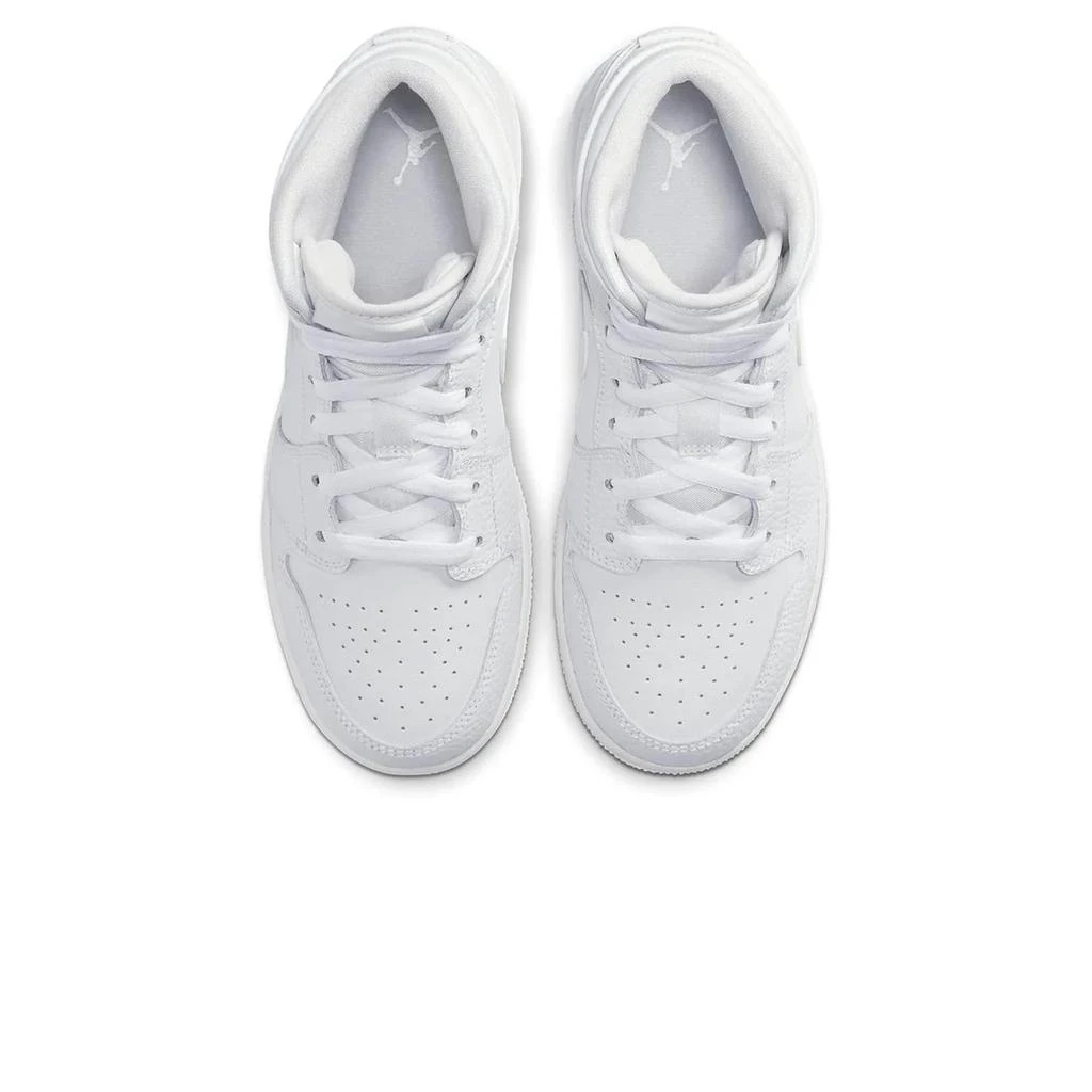 商品Jordan|Air Jordan 1 Mid Triple White (GS),价格¥991,第3张图片详细描述