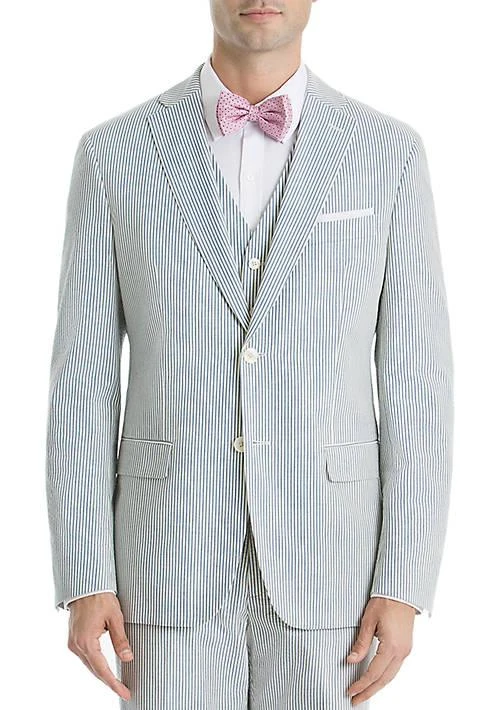 商品Ralph Lauren|Ralph Lauren Blue Stripe Cotton Suit Separate Coat,价格¥891,第1张图片