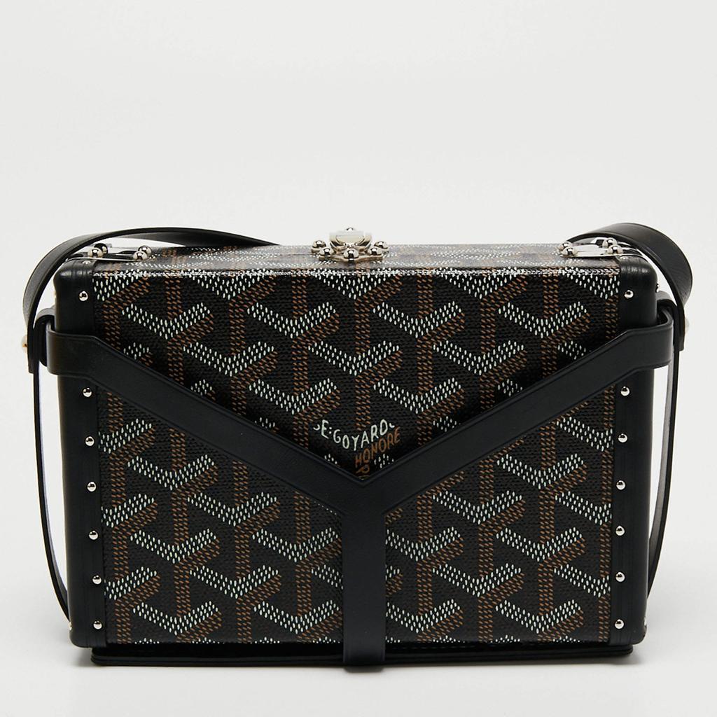 商品[二手商品] Goyard|Goyard Black Goyardine Coated Canvas and Leather Minaudière Trunk Bag,价格¥29541,第6张图片详细描述