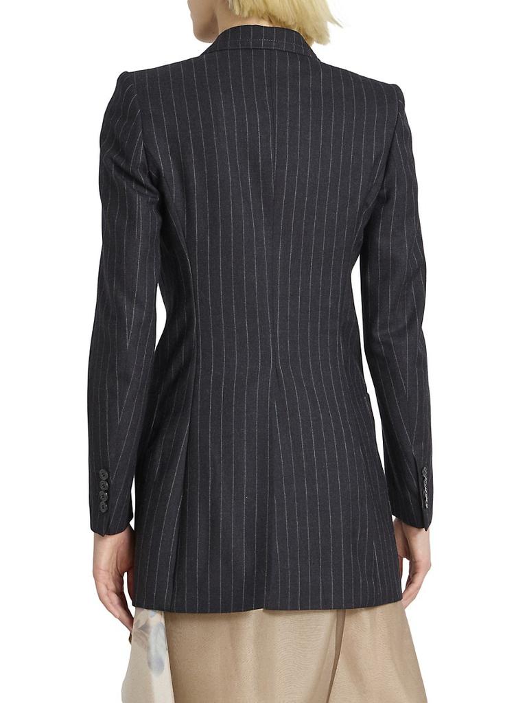 Bylee Double-Breasted Pin-Stripe Wool-Blend Blazer商品第5张图片规格展示