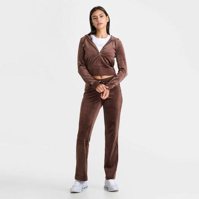 商品Juicy Couture|Women's Juicy Couture OG Big Bling Velour Track Pants,价格¥527,第2张图片详细描述