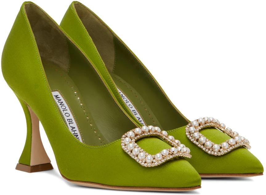 商品Manolo Blahnik|Green Fabetapump Heels,价格¥2776,第4张图片详细描述