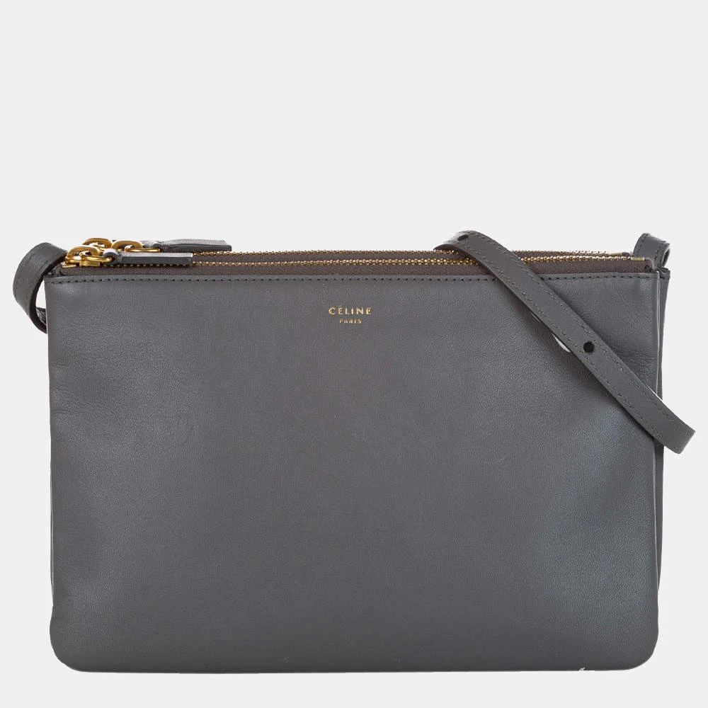 商品[二手商品] Celine|Celine Grey Trio Leather Crossbody Bag,价格¥7467,第1张图片