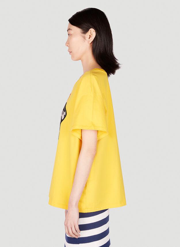 Embroidered T-Shirt in Yellow商品第3张图片规格展示