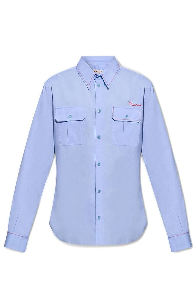 商品Marni|Marni Logo Detailed Long-Sleeved Shirt,价格¥2914,第1张图片