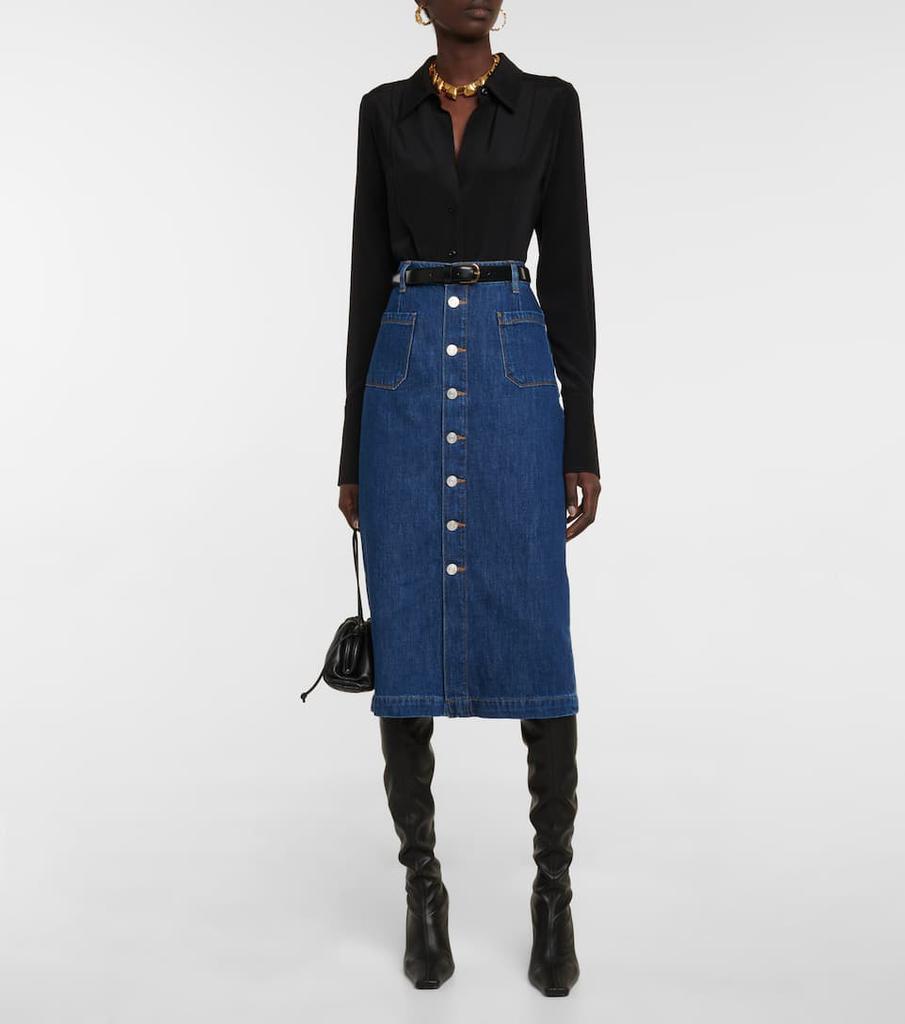 商品FRAME|Le Bardot denim midi skirt,价格¥2046,第4张图片详细描述