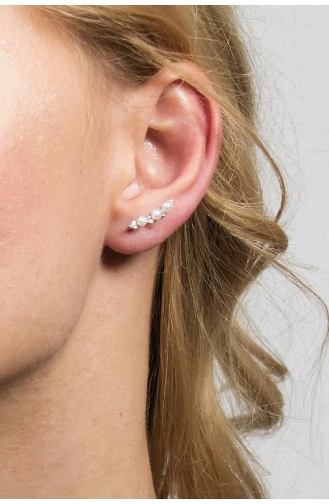 商品Kenneth Jay Lane|CZ & Imitation Pearl Cluster Earrings,价格¥245,第2张图片详细描述