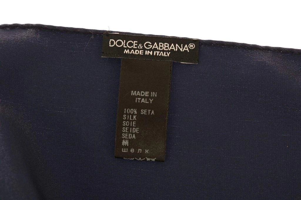 商品Dolce & Gabbana|Dolce & Gabbana Blue 100% Silk Square  Handkerchief Scarf,价格¥585,第2张图片详细描述