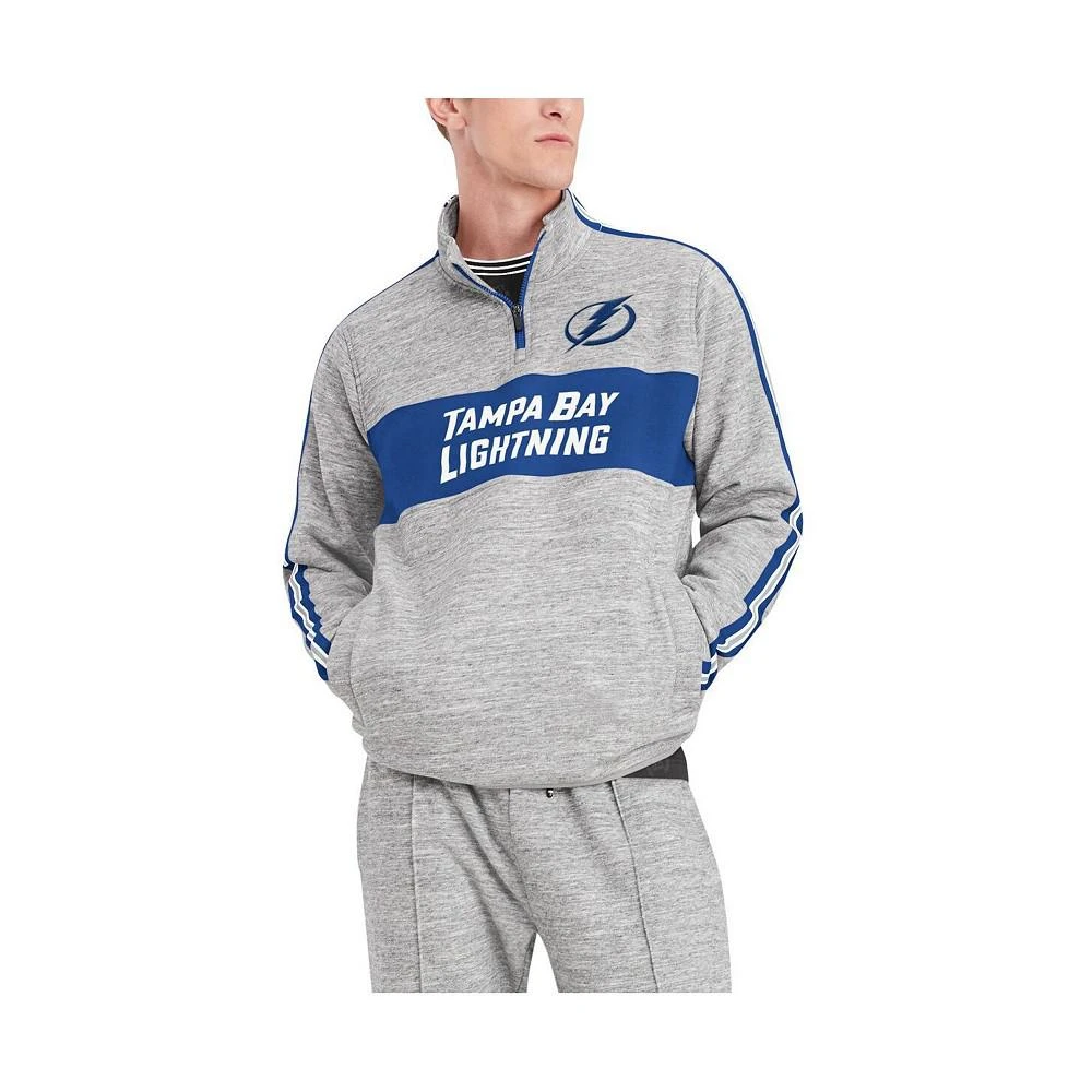 商品Tommy Hilfiger|Men's Heathered Gray Tampa Bay Lightning Mario Quarter-Zip Jacket,价格¥492,第4张图片详细描述