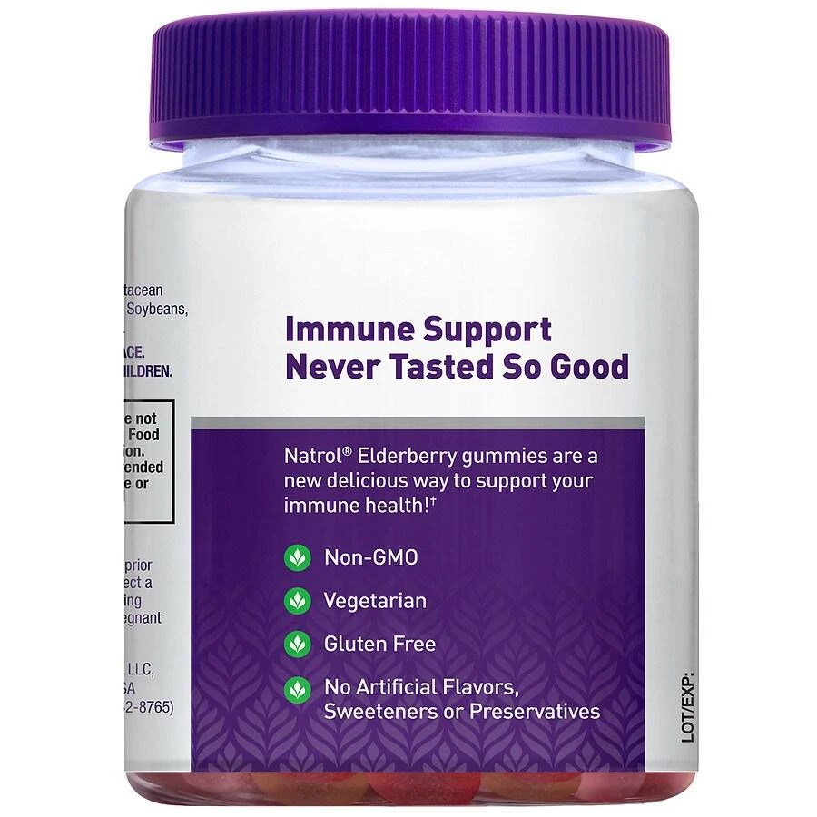 Natrol Elderberry 100 mg with Vitamin C and Zinc, Immune Health, Gummies 2