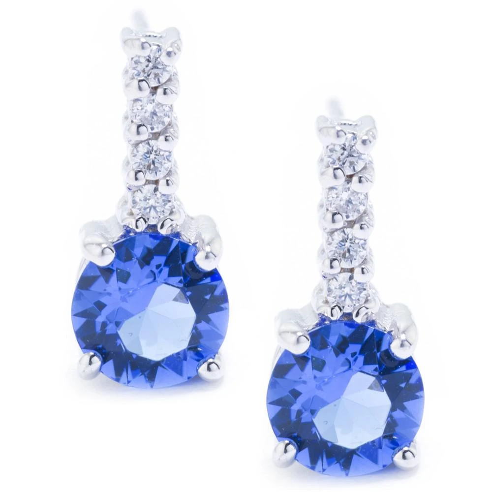 商品Giani Bernini|Fine Crystal with Cubic Zirconia Bar Drop Earring in Sterling Silver (Available in Clear, Blue, Light Blue and Red),价格¥198,第1张图片