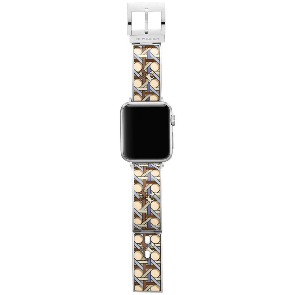 商品Tory Burch|Women's Multicolor Basket Weave Print Stainless Steel Bracelet For Apple Watch® Leather Strap 38mm/40mm,价格¥842,第4张图片详细描述