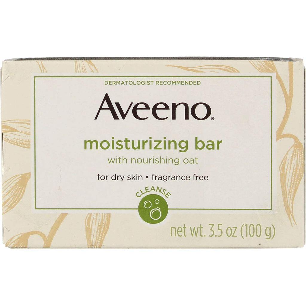 Aveeno Gentle Moisturizing Bar Facial Cleanser with Nourishing Oat for Dry Skin, Fragrance-free, Dye-Free, & Soap-Free, 3.5 oz (Pack of 4)商品第1张图片规格展示