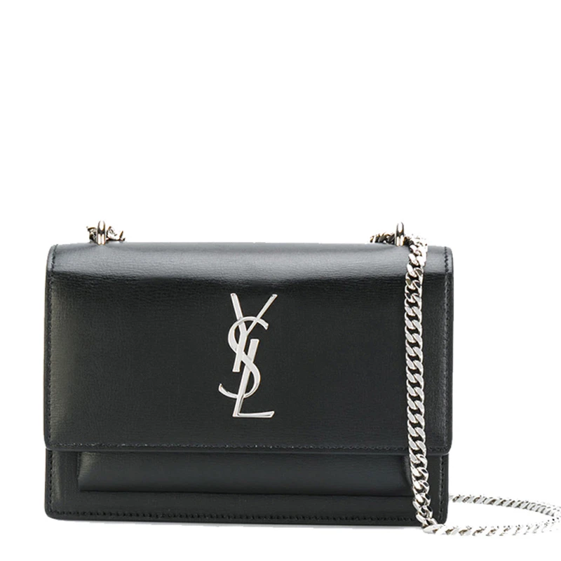 商品[国内直发] Yves Saint Laurent|YSL 圣罗兰 女士SUNSET系列黑色牛皮银色logo褡裢单间包 452157-D422N-1000,价格¥11813,第1张图片