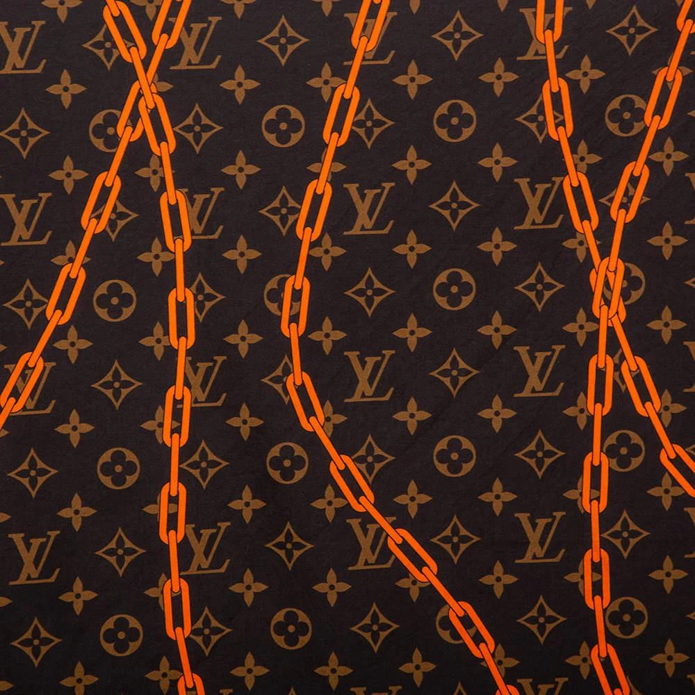 商品[二手商品] Louis Vuitton|Louis Vuitton Brown Monogram Chain Link Printed Cotton Bandana,价格¥3411,第3张图片详细描述