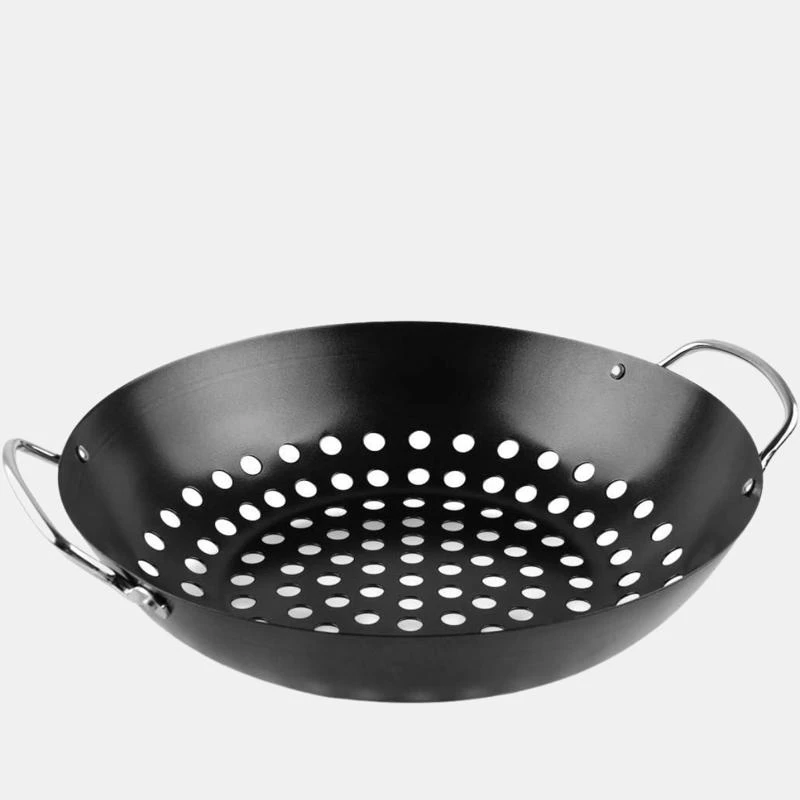 商品Vigor|High Quality Round Grill Wok With Handle For Big Green Egg Veggie Basket Bbq Accessory Barbecue Bulk 3 Sets 3 PACK,价格¥482,第1张图片