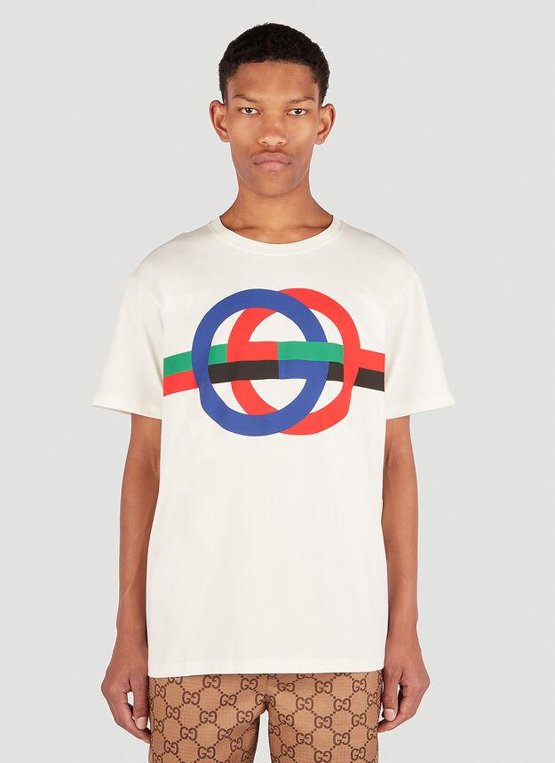 Interlocking G Print T-Shirt in White商品第1张图片规格展示