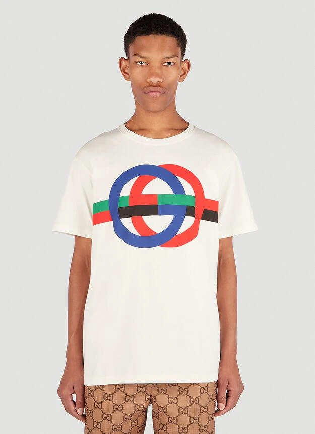 商品Gucci|Interlocking G Print T-Shirt in White,价格¥5107,第1张图片