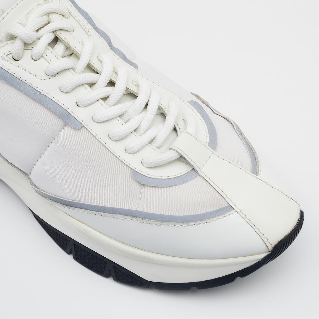 Jimmy Choo White/Grey Leather, Fabric And Neoprene Raine Low Top Sneakers Size 39商品第7张图片规格展示