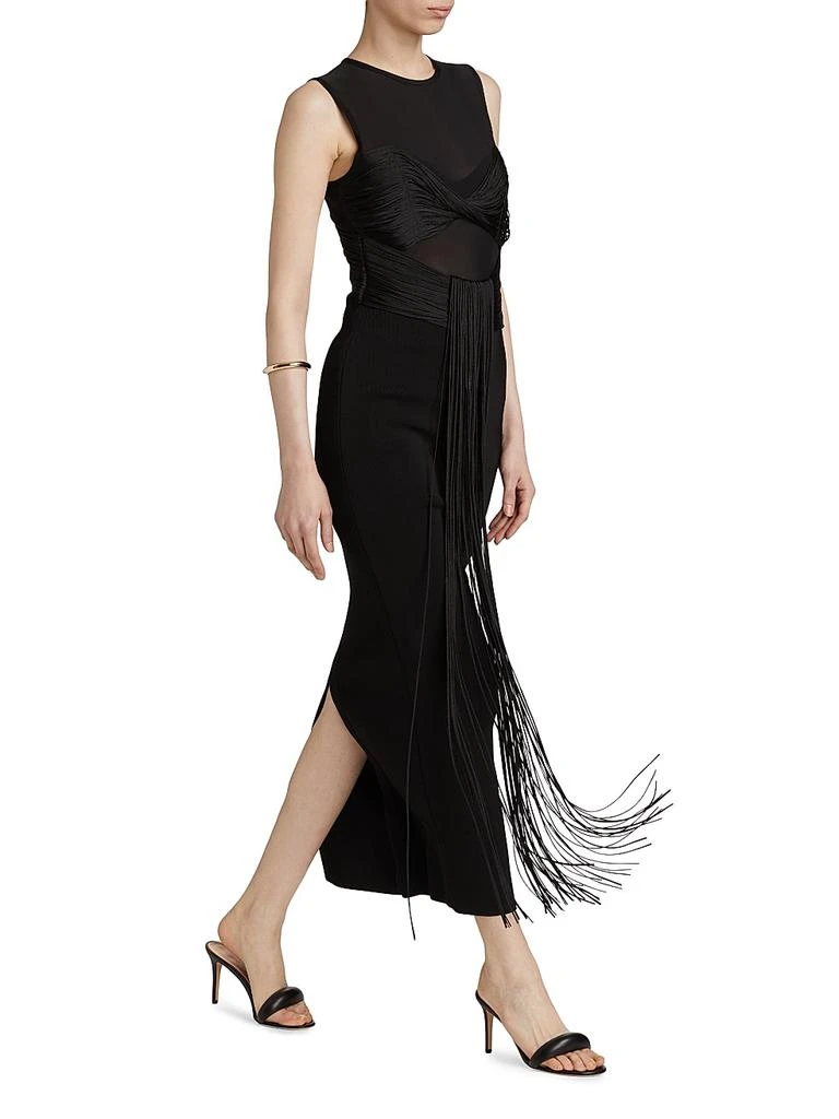 商品Herve Leger|Nina Mesh Paneled Fringe Gown,价格¥5296,第2张图片详细描述