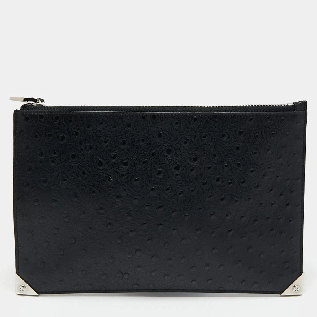 商品[二手商品] Alexander Wang|Alexander Wang Black Ostrich Embossed Leather Clutch,价格¥1764,第1张图片