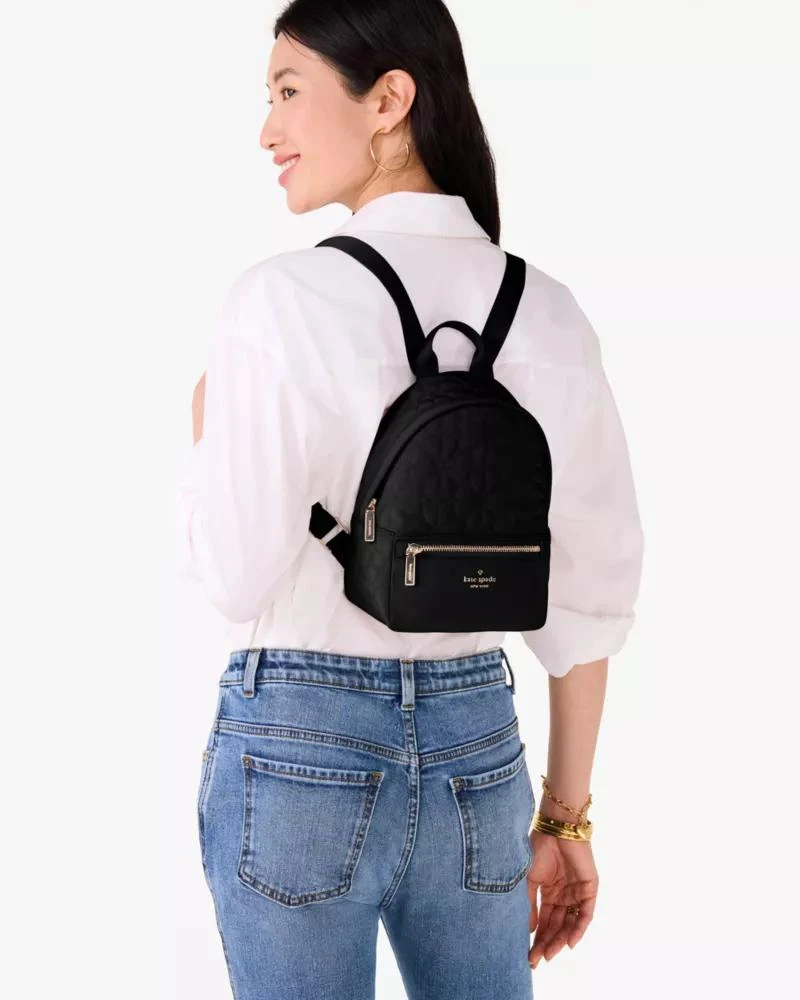 商品Kate Spade|Spade Flower Quilted Fabric Small Backpack,价格¥730,第2张图片详细描述