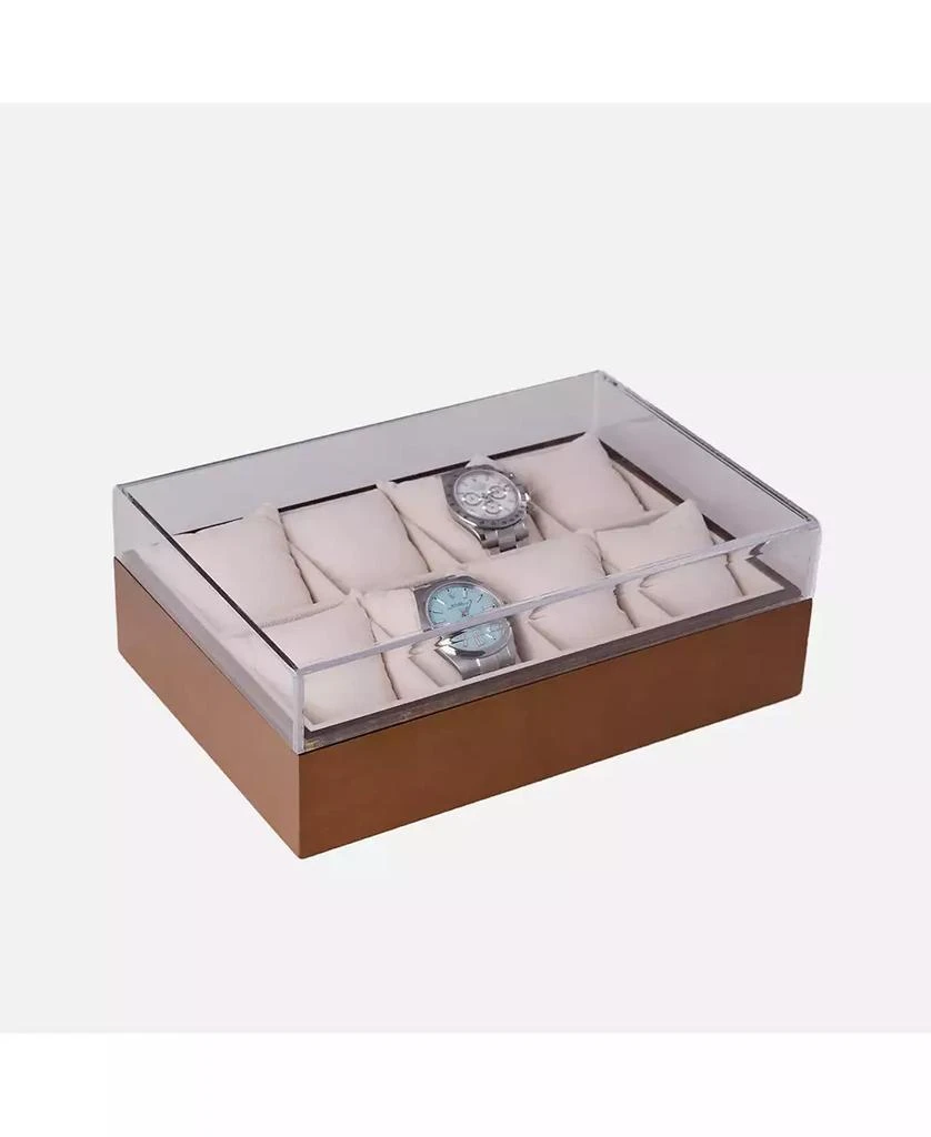 商品Bey-Berk|Wood and Acrylic Eight Watch Box,价格¥711,第3张图片详细描述