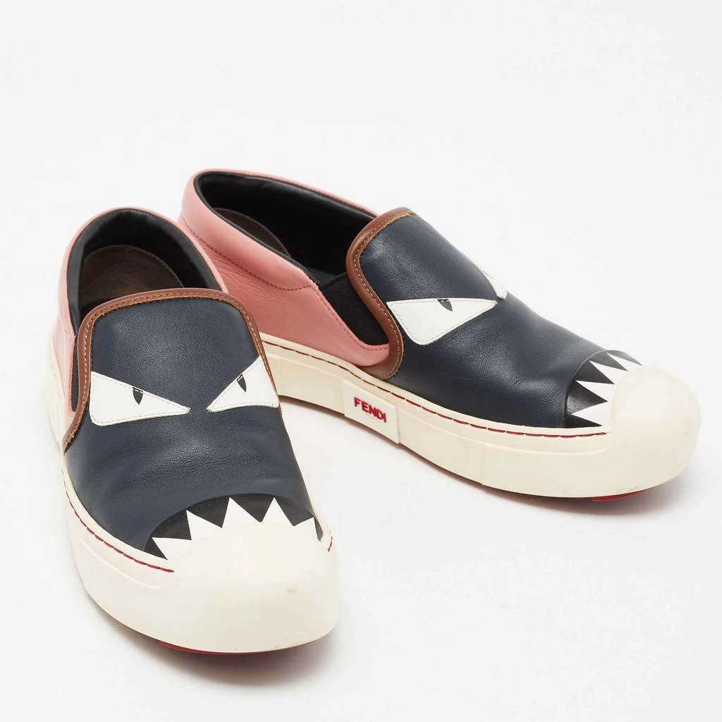 商品[二手商品] Fendi|Fendi Multicolor Leather Monster Slip On Sneakers Size 38,价格¥1220,第4张图片详细描述